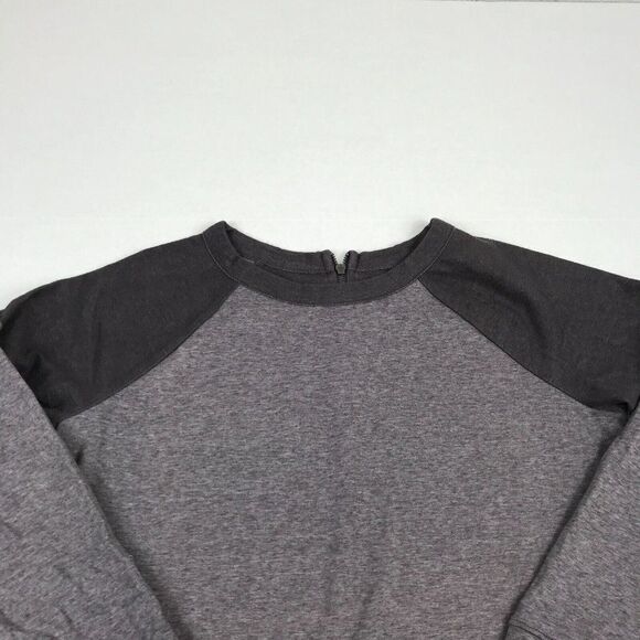 Lou & Grey Baseball T-Shirt Purple Raglan Long Sleeve Back Zip Top PS Petites - Picture 3 of 11